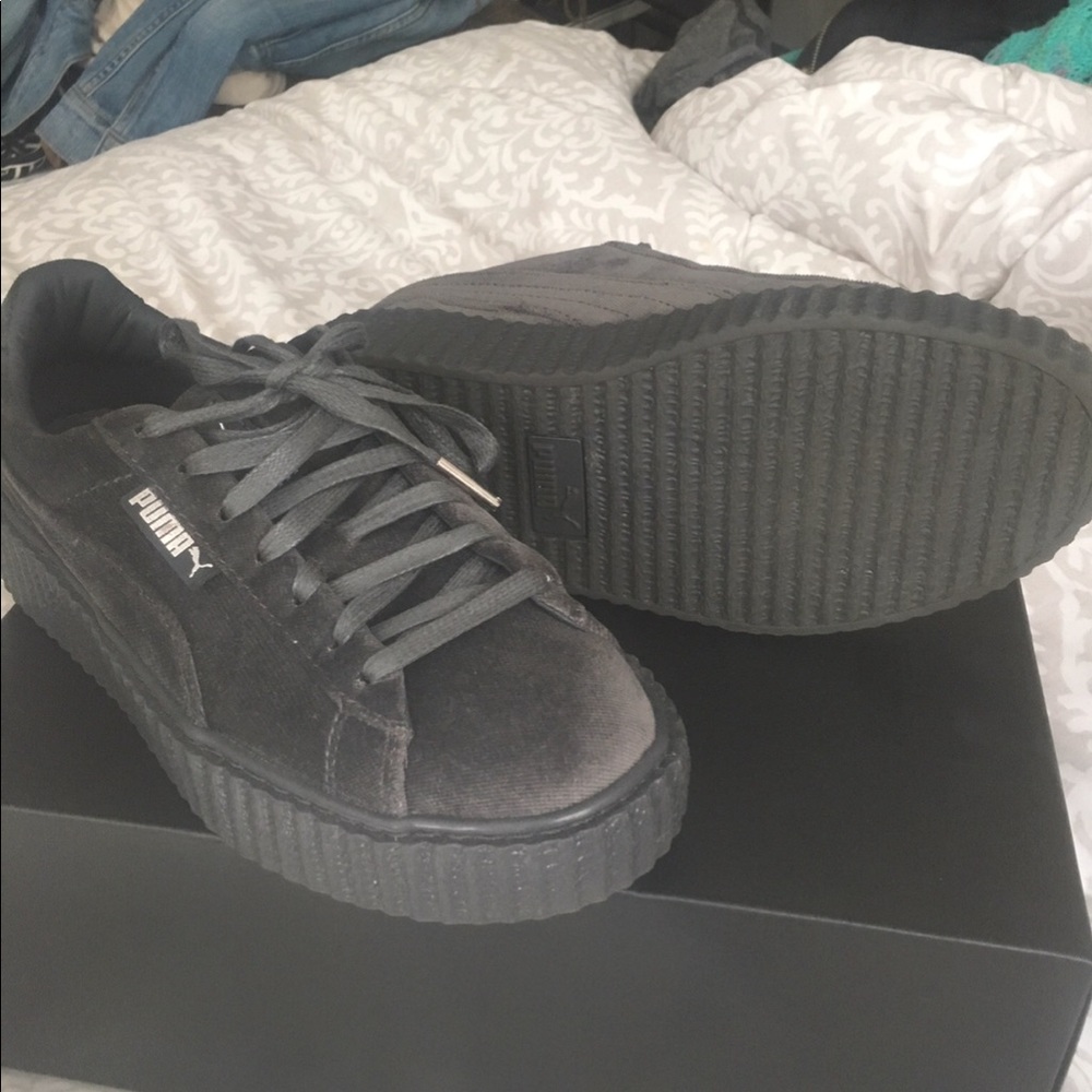 Fenty Grey Velvet platform Creeper